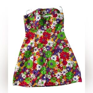 Peppermayo Strapless 70s Floral Bodycon Dress